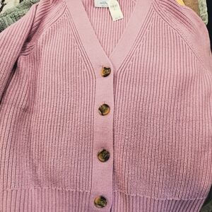 Women's Pink Cardigan Sweater